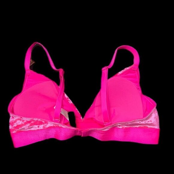 Victorias Secret Pink Lightly Lined Removable Padding Velvet bralette bra Pink S - Picture 8 of 8
